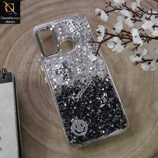 Infinix Hot 11 Play Cover - Design4 - New Cool 3D Goodluck Trendy Dual Sides Glitter Shiny Case (Glitter Doesn`t Move)
