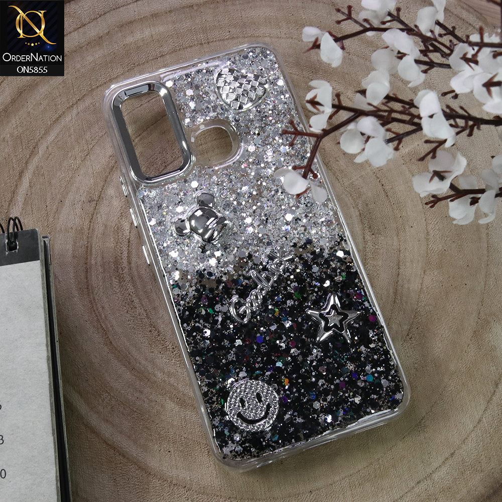 Infinix Hot 10 Play Cover - Design4 - New Cool 3D Goodluck Trendy Dual Sides Glitter Shiny Case (Glitter Doesn`t Move)