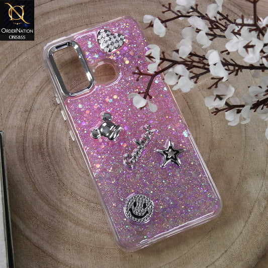 Infinix Hot 10 Play Cover - Design5 - New Cool 3D Goodluck Trendy Dual Sides Glitter Shiny Case (Glitter Doesn`t Move)