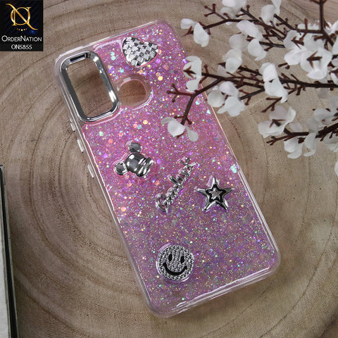 Infinix Hot 10 Play Cover - Design5 - New Cool 3D Goodluck Trendy Dual Sides Glitter Shiny Case (Glitter Doesn`t Move)
