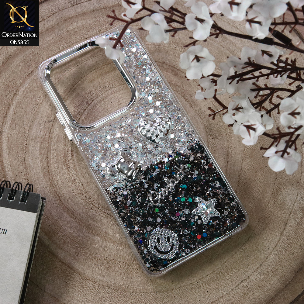 Infinix Hot 40 Cover - Design4 - New Cool 3D Goodluck Trendy Dual Sides Glitter Shiny Case (Glitter Doesn`t Move)