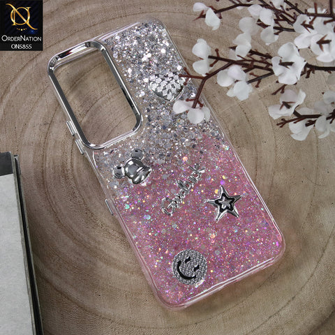 Infinix Hot 60i 4G Cover - Design7 - New Cool 3D Goodluck Trendy Dual Sides Glitter Shiny Case (Glitter Doesn`t Move)