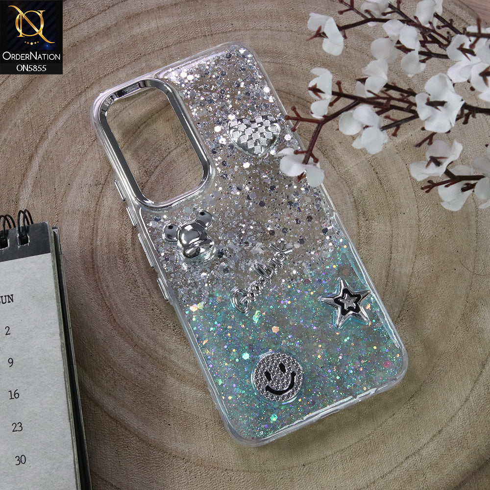 Infinix Hot 60 Pro Cover - Design1 - New Cool 3D Goodluck Trendy Dual Sides Glitter Shiny Case (Glitter Doesn`t Move)