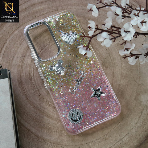 Infinix Hot 60 Pro Cover - Design2 - New Cool 3D Goodluck Trendy Dual Sides Glitter Shiny Case (Glitter Doesn`t Move)
