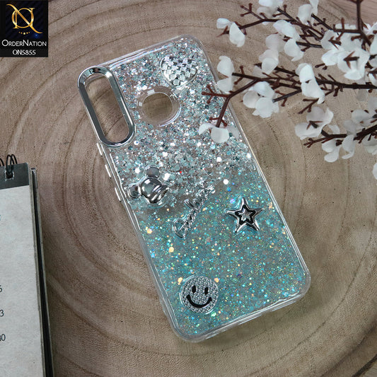 Tecno Camon 12 Cover - Design1 - New Cool 3D Goodluck Trendy Dual Sides Glitter Shiny Case (Glitter Doesn`t Move)