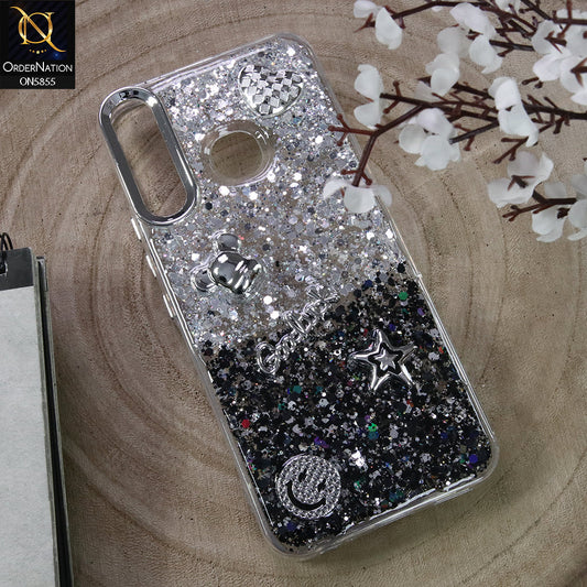 Tecno Camon 12 Cover - Design4 - New Cool 3D Goodluck Trendy Dual Sides Glitter Shiny Case (Glitter Doesn`t Move)