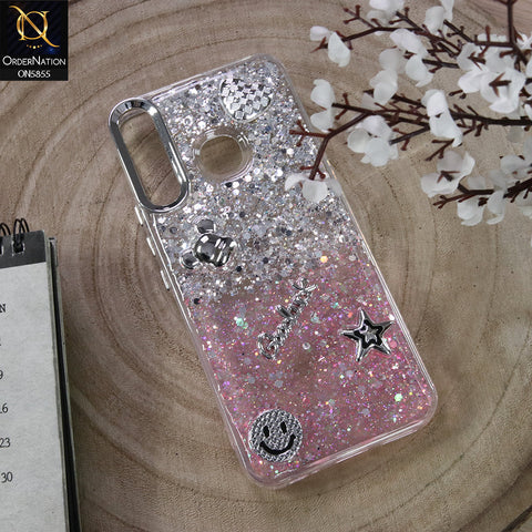 Infinix Hot 8 Cover - Design7 - New Cool 3D Goodluck Trendy Dual Sides Glitter Shiny Case (Glitter Doesn`t Move)