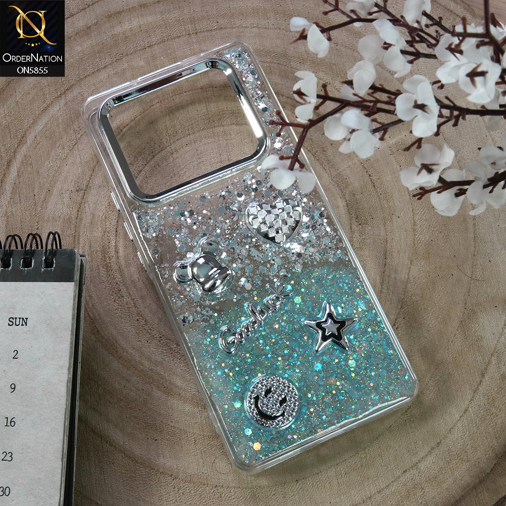 Infinix Note 40 Pro Cover - Design1 - New Cool 3D Goodluck Trendy Dual Sides Glitter Shiny Case (Glitter Doesn`t Move)