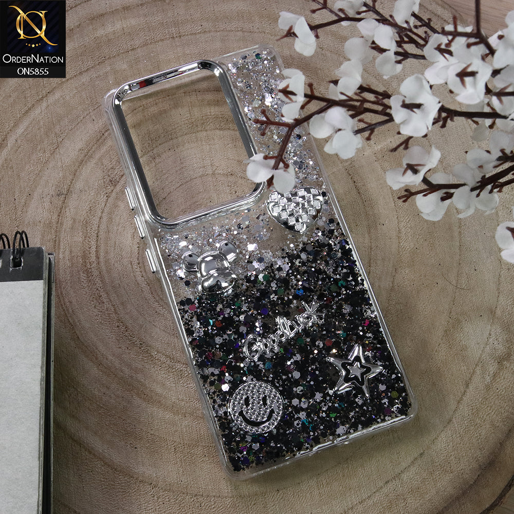 Infinix Note 50 Pro 4G Cover - Design4 - New Cool 3D Goodluck Trendy Dual Sides Glitter Shiny Case (Glitter Doesn`t Move)
