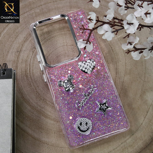 Infinix Note 50 4G Cover - Design5 - New Cool 3D Goodluck Trendy Dual Sides Glitter Shiny Case (Glitter Doesn`t Move)