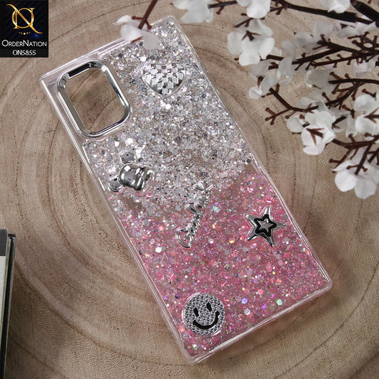 Samsung Galaxy Note 10 Cover - Design7 - New Cool 3D Goodluck Trendy Dual Sides Glitter Shiny Case (Glitter Doesn`t Move)