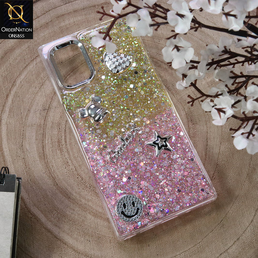 Samsung Galaxy Note 10 Plus Cover - Design2 - New Cool 3D Goodluck Trendy Dual Sides Glitter Shiny Case (Glitter Doesn`t Move)