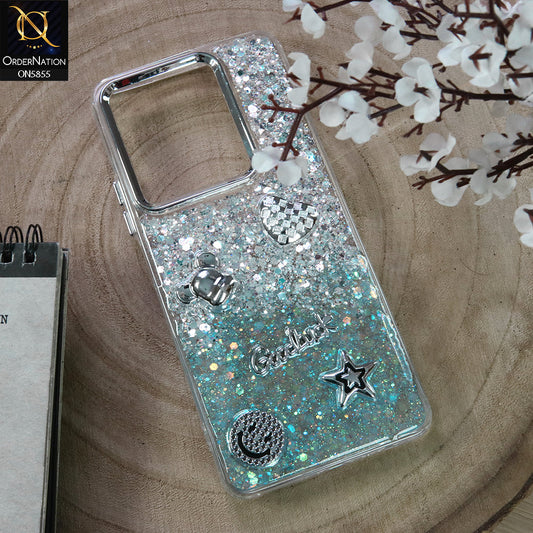 Infinix Note 30 Cover - Design1 - New Cool 3D Goodluck Trendy Dual Sides Glitter Shiny Case (Glitter Doesn`t Move)