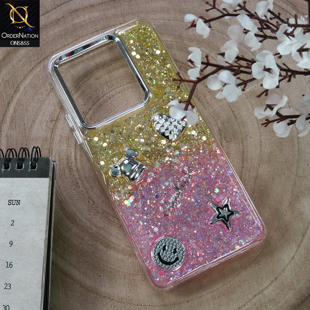 Infinix Note 30 Cover - Design2 - New Cool 3D Goodluck Trendy Dual Sides Glitter Shiny Case (Glitter Doesn`t Move)