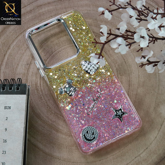 Infinix Note 30 Cover - Design2 - New Cool 3D Goodluck Trendy Dual Sides Glitter Shiny Case (Glitter Doesn`t Move)