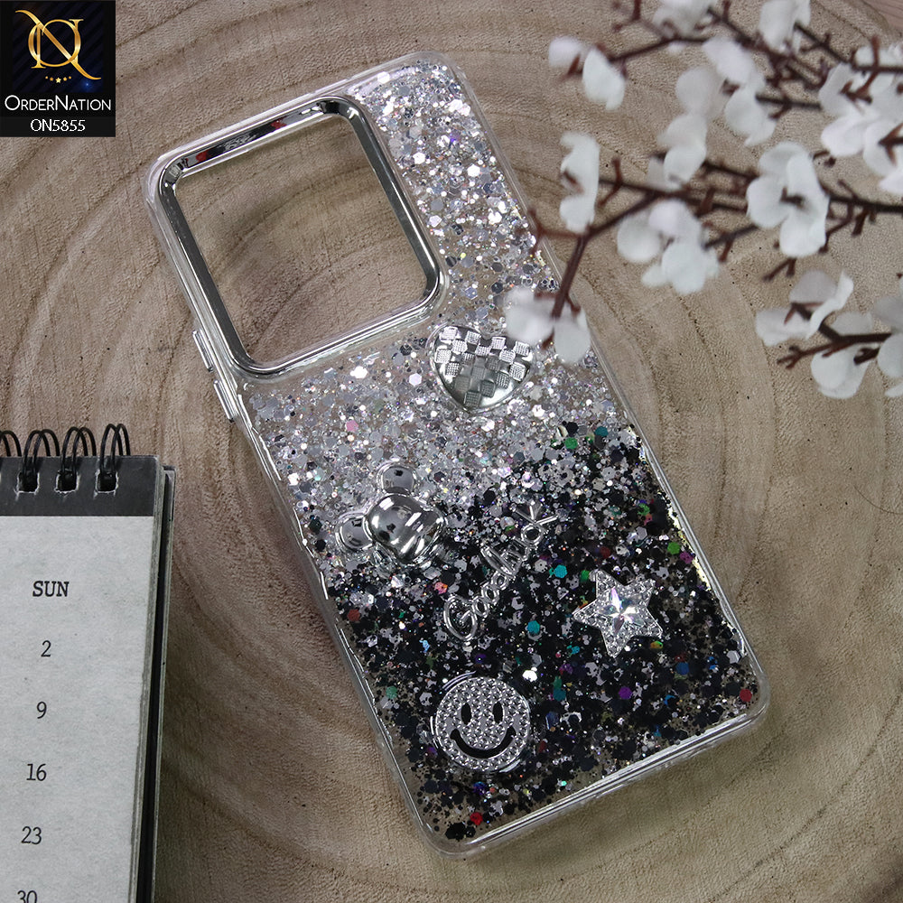 Infinix Note 30 Cover - Design4 - New Cool 3D Goodluck Trendy Dual Sides Glitter Shiny Case (Glitter Doesn`t Move)