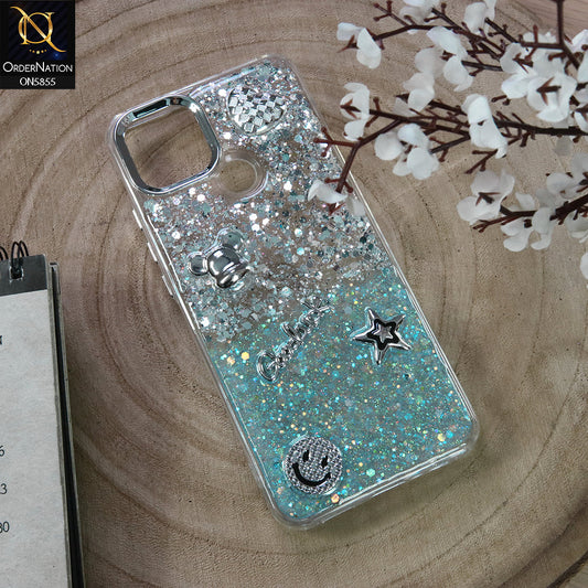 Oppo A15 Cover - Design1 - New Cool 3D Goodluck Trendy Dual Sides Glitter Shiny Case (Glitter Doesn`t Move)