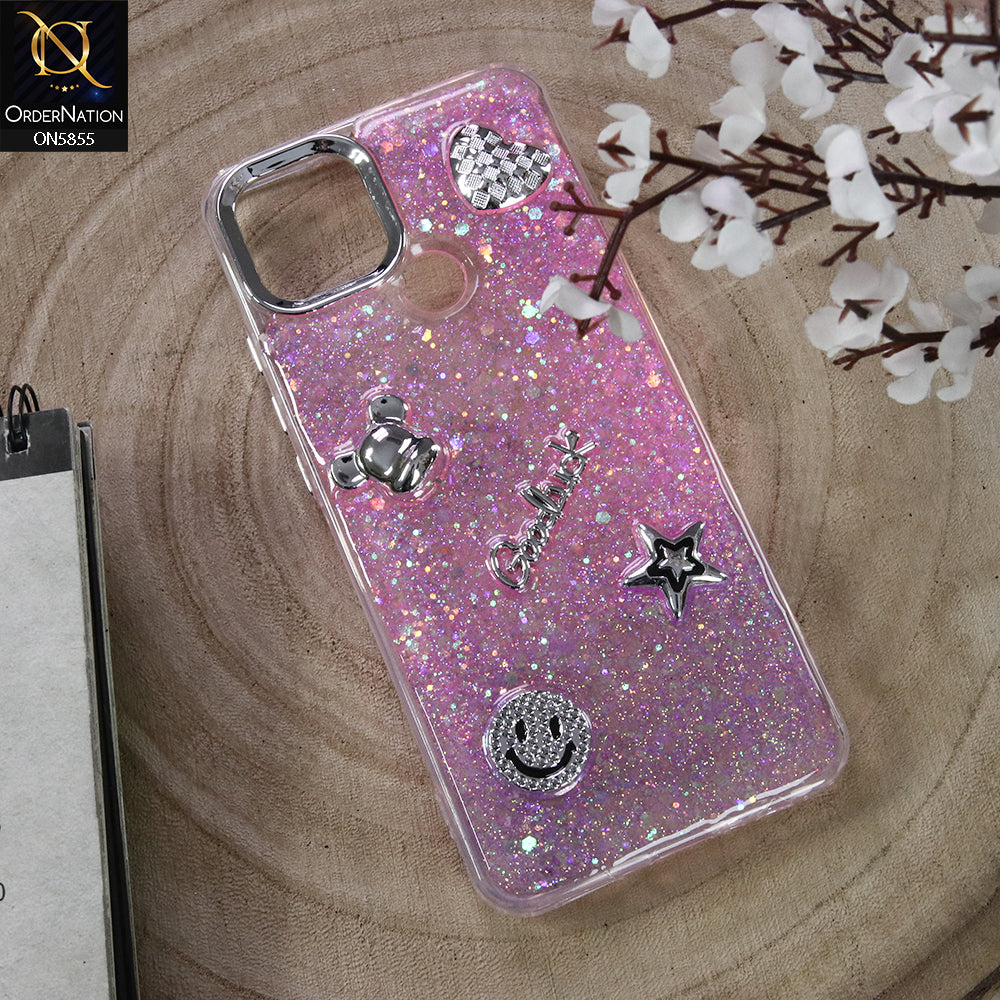 Oppo A35 Cover - Design5 - New Cool 3D Goodluck Trendy Dual Sides Glitter Shiny Case (Glitter Doesn`t Move)