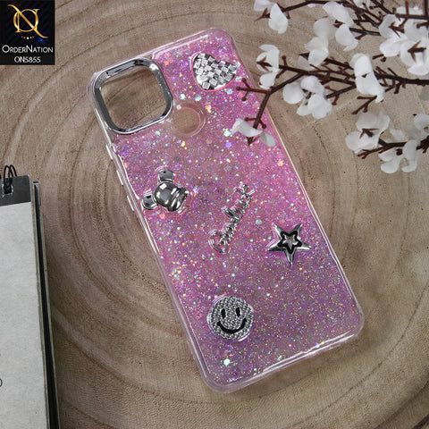 Oppo A35 Cover - Design5 - New Cool 3D Goodluck Trendy Dual Sides Glitter Shiny Case (Glitter Doesn`t Move)