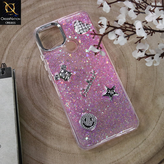 Oppo A15s Cover - Design5 - New Cool 3D Goodluck Trendy Dual Sides Glitter Shiny Case (Glitter Doesn`t Move)