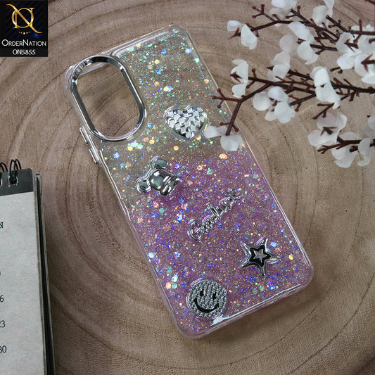 Oppo A38 Cover - Design3 - New Cool 3D Goodluck Trendy Dual Sides Glitter Shiny Case (Glitter Doesn`t Move)