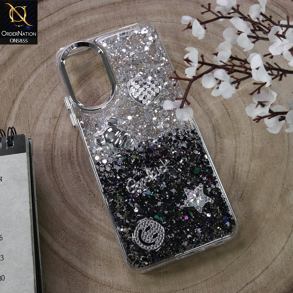 Oppo A18 Cover - Design4 - New Cool 3D Goodluck Trendy Dual Sides Glitter Shiny Case (Glitter Doesn`t Move)