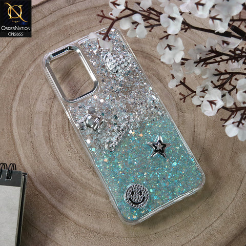 Oppo A55 Cover - Design1 - New Cool 3D Goodluck Trendy Dual Sides Glitter Shiny Case (Glitter Doesn`t Move)