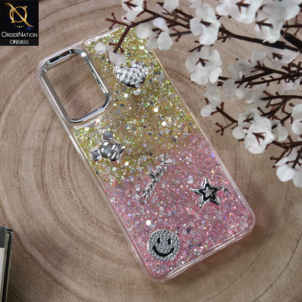 Oppo A55 Cover - Design2 - New Cool 3D Goodluck Trendy Dual Sides Glitter Shiny Case (Glitter Doesn`t Move)