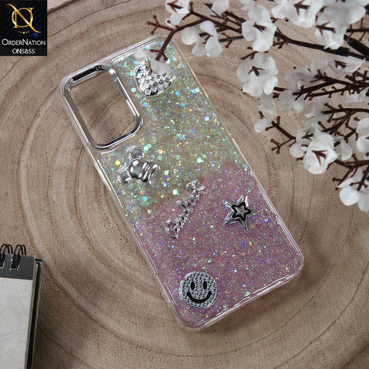 Oppo A55 Cover - Design3 - New Cool 3D Goodluck Trendy Dual Sides Glitter Shiny Case (Glitter Doesn`t Move)