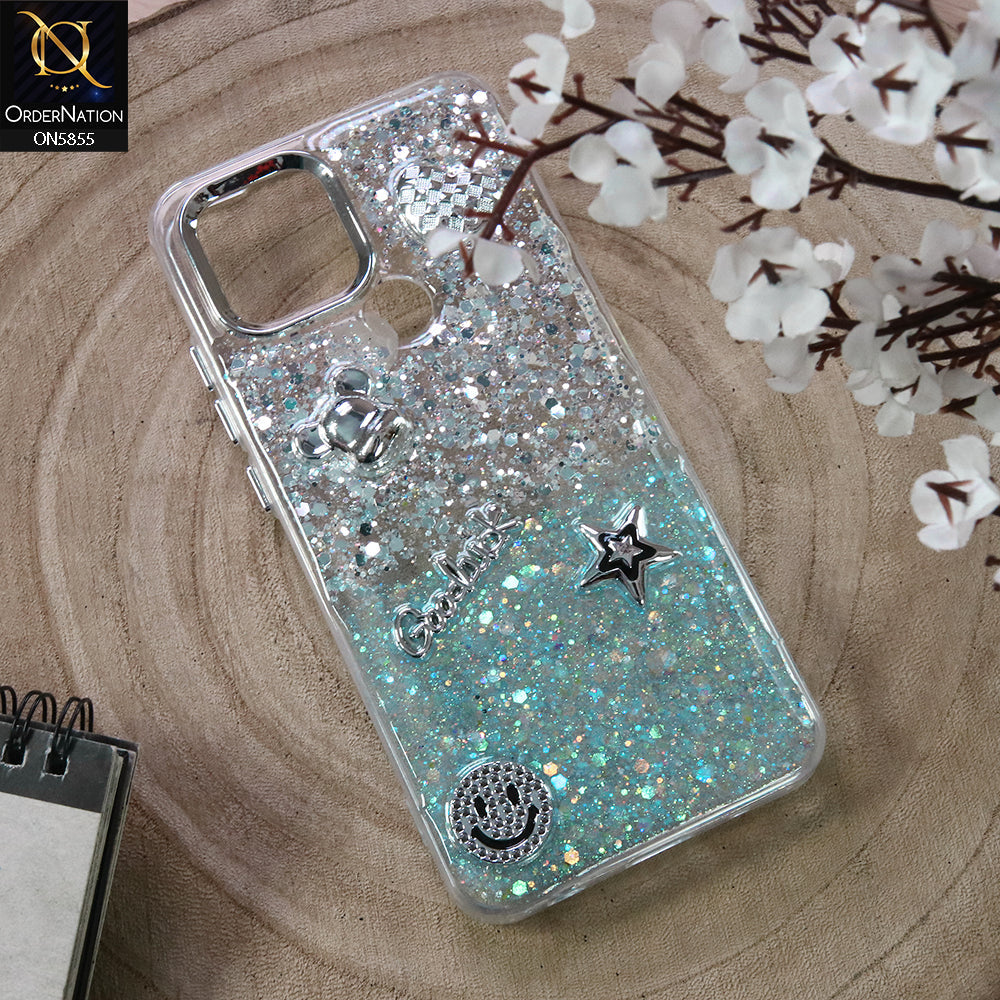 Xiaomi Redmi A1 Plus Cover - Design1 - New Cool 3D Goodluck Trendy Dual Sides Glitter Shiny Case (Glitter Doesn`t Move)