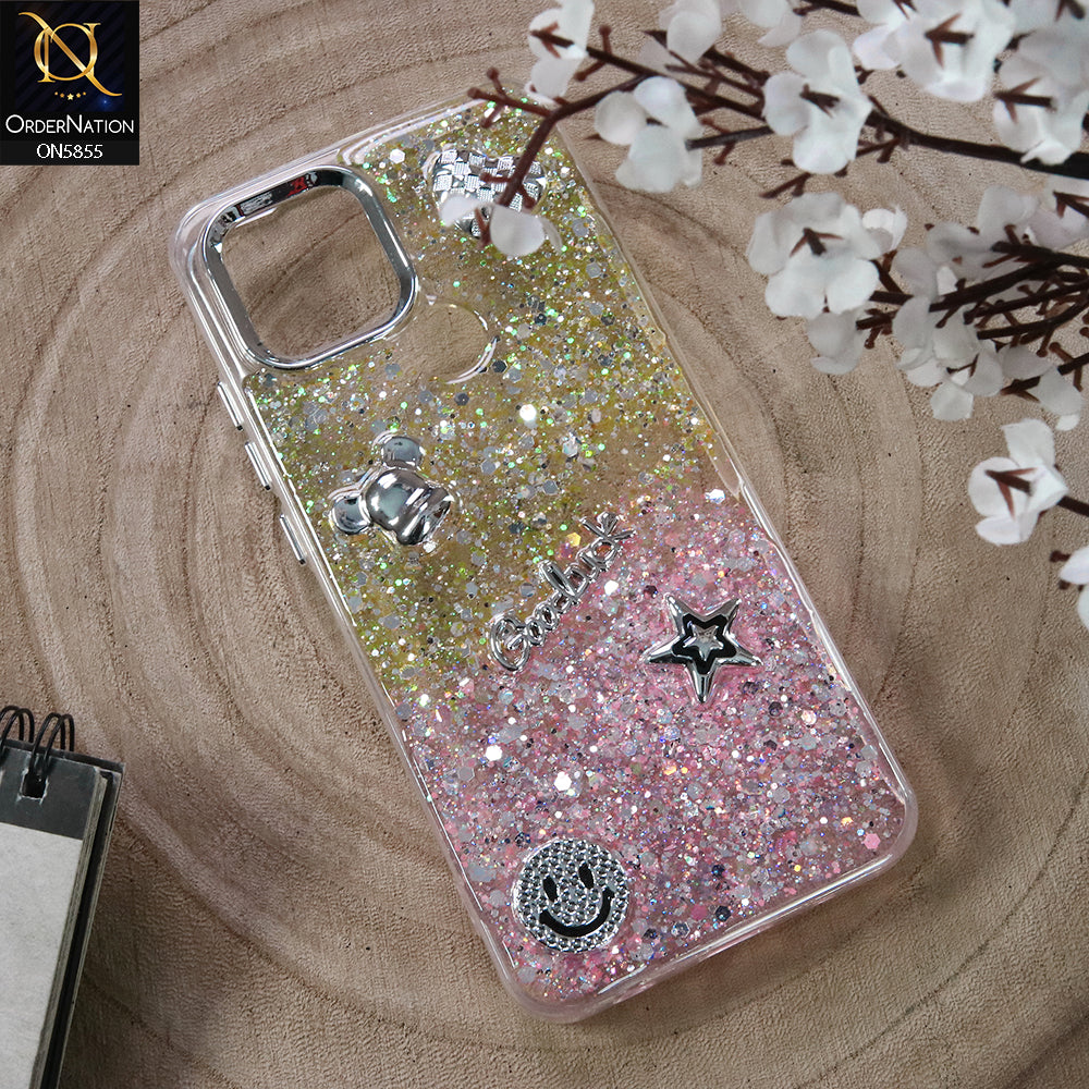 Xiaomi Poco C50 Cover - Design2 - New Cool 3D Goodluck Trendy Dual Sides Glitter Shiny Case (Glitter Doesn`t Move)