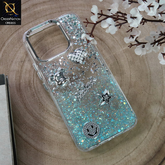 Tecno Pop 7 Cover - Design1 - New Cool 3D Goodluck Trendy Dual Sides Glitter Shiny Case (Glitter Doesn`t Move)