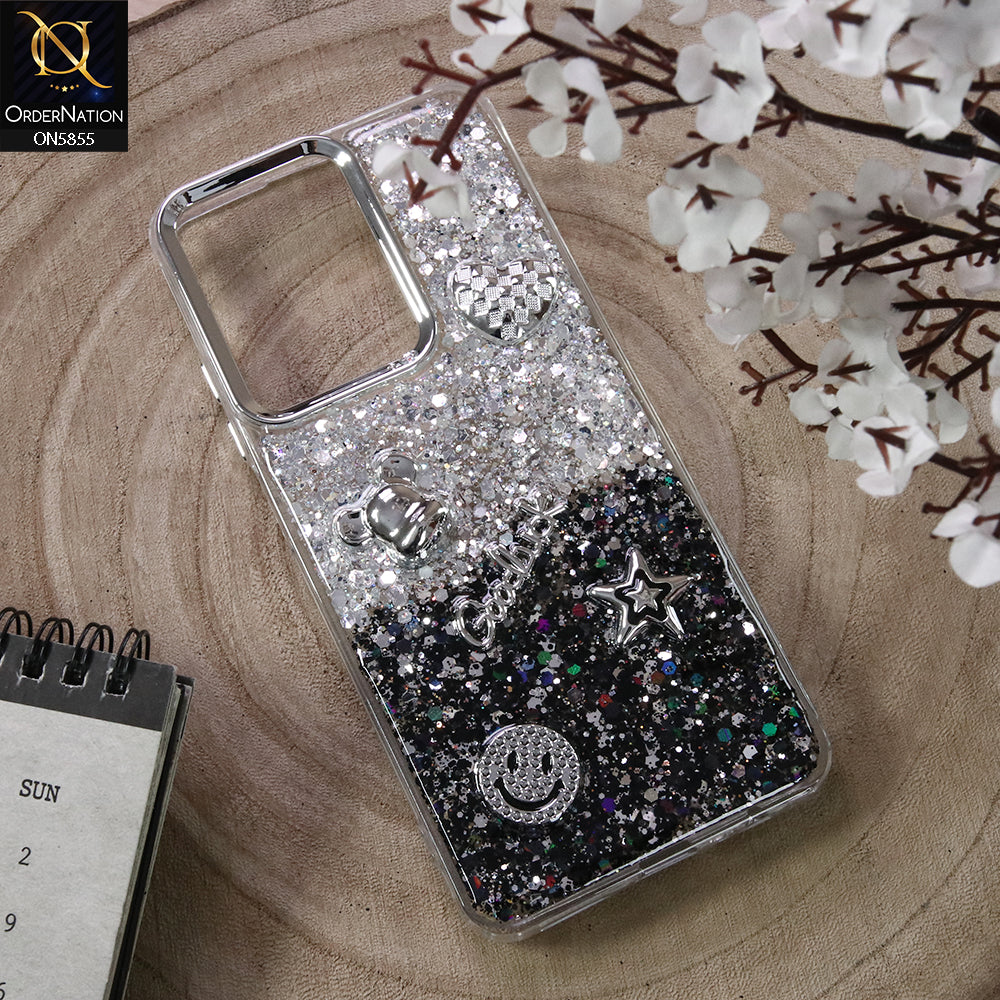 Realme Note 60x Cover - Design4 - New Cool 3D Goodluck Trendy Dual Sides Glitter Shiny Case (Glitter Doesn`t Move)
