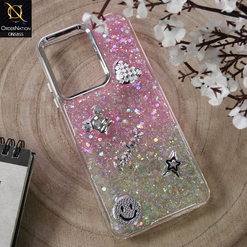 Realme Note 60x Cover - Design6 - New Cool 3D Goodluck Trendy Dual Sides Glitter Shiny Case (Glitter Doesn`t Move)