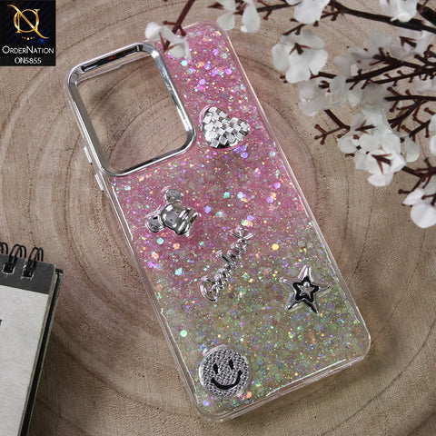 Realme Note 60x Cover - Design6 - New Cool 3D Goodluck Trendy Dual Sides Glitter Shiny Case (Glitter Doesn`t Move)