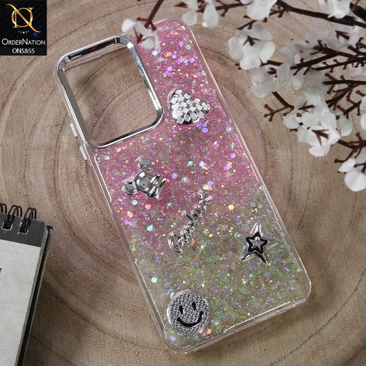 Realme C61 (India) Cover - Design6 - New Cool 3D Goodluck Trendy Dual Sides Glitter Shiny Case (Glitter Doesn`t Move)
