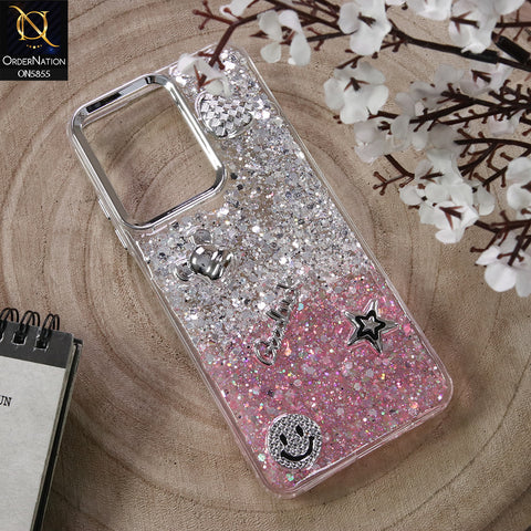 Realme Note 60x Cover - Design7 - New Cool 3D Goodluck Trendy Dual Sides Glitter Shiny Case (Glitter Doesn`t Move)