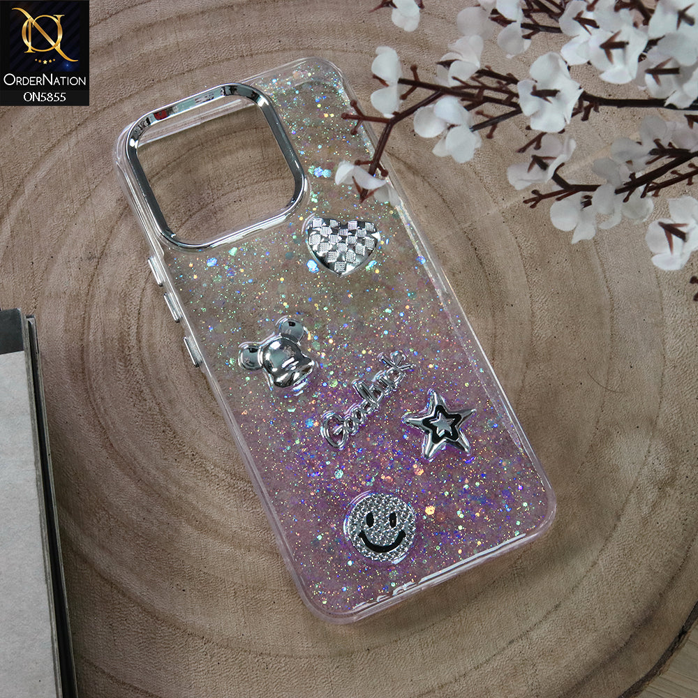 Realme Narzo N53 Cover - Design3 - New Cool 3D Goodluck Trendy Dual Sides Glitter Shiny Case (Glitter Doesn`t Move)