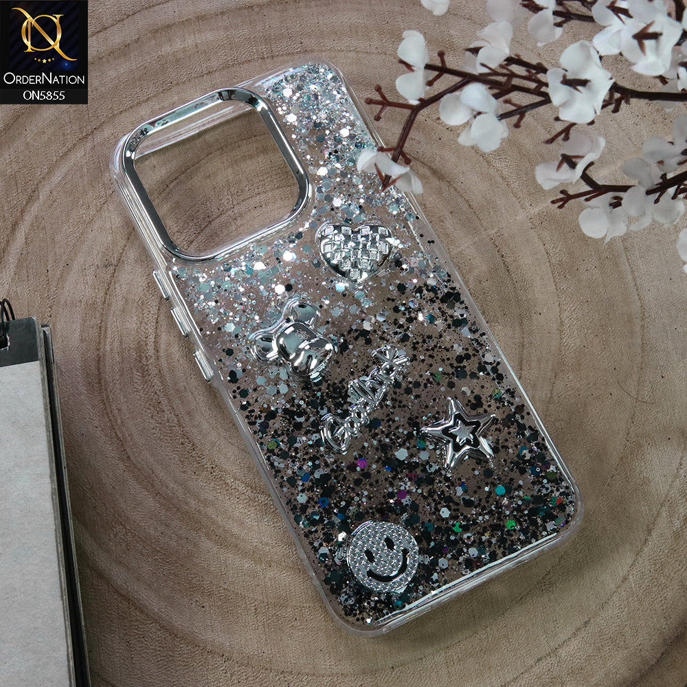 Realme C53 Cover - Design4 - New Cool 3D Goodluck Trendy Dual Sides Glitter Shiny Case (Glitter Doesn`t Move)