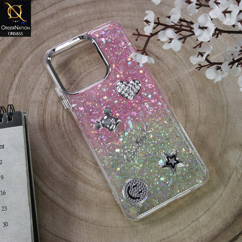 Realme Narzo N53 Cover - Design6 - New Cool 3D Goodluck Trendy Dual Sides Glitter Shiny Case (Glitter Doesn`t Move)