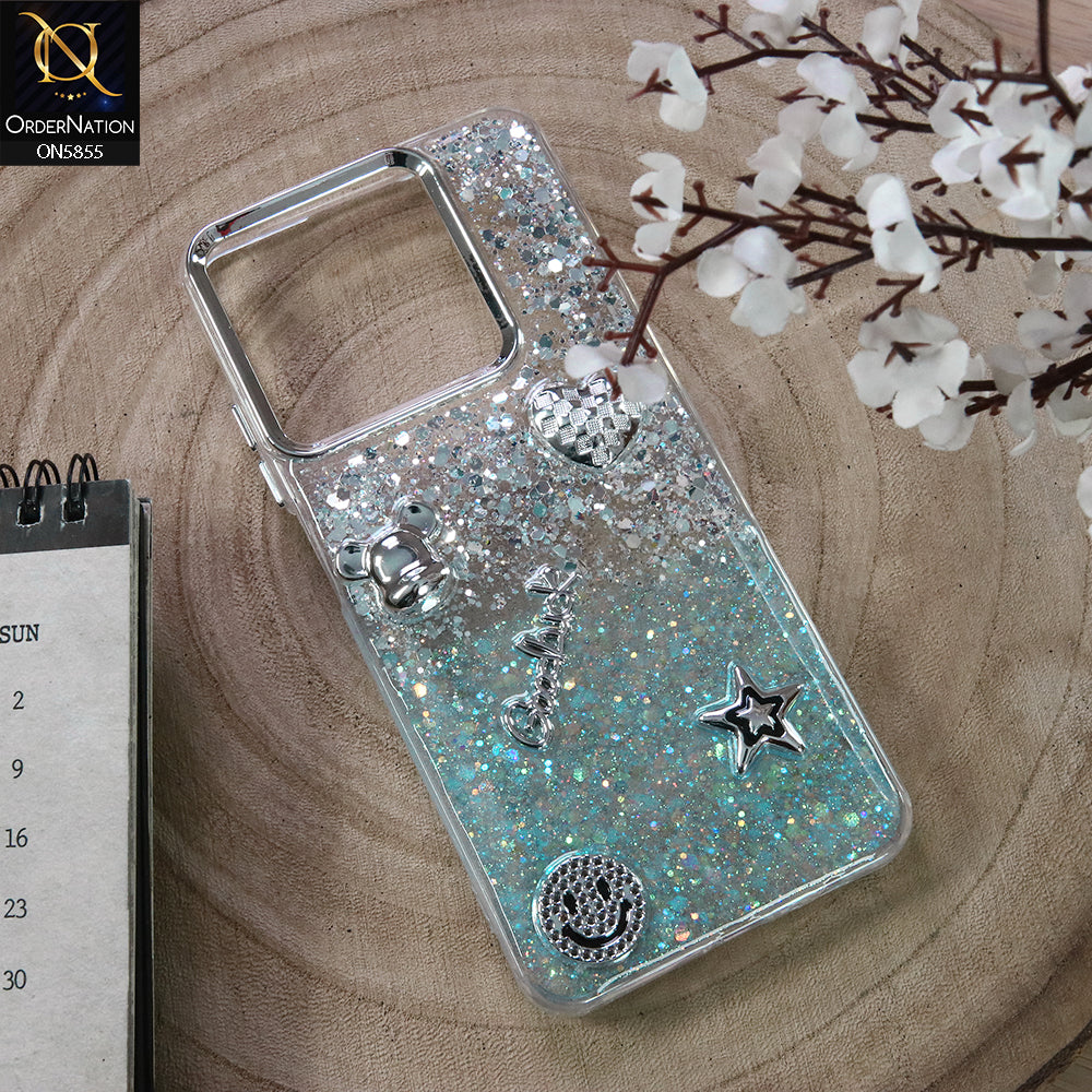 Realme Note 70 Cover - Design1 - New Cool 3D Goodluck Trendy Dual Sides Glitter Shiny Case (Glitter Doesn`t Move)