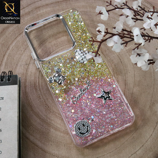 Realme Note 70T Cover - Design2 - New Cool 3D Goodluck Trendy Dual Sides Glitter Shiny Case (Glitter Doesn`t Move)
