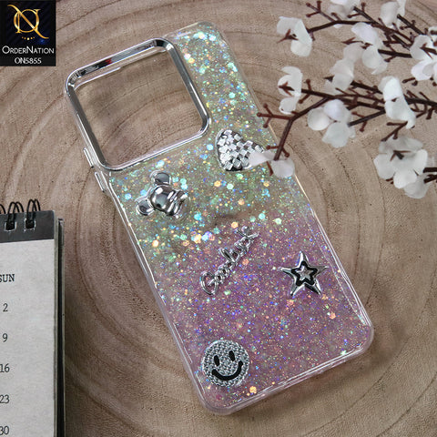 Realme Note 70 Cover - Design3 - New Cool 3D Goodluck Trendy Dual Sides Glitter Shiny Case (Glitter Doesn`t Move)