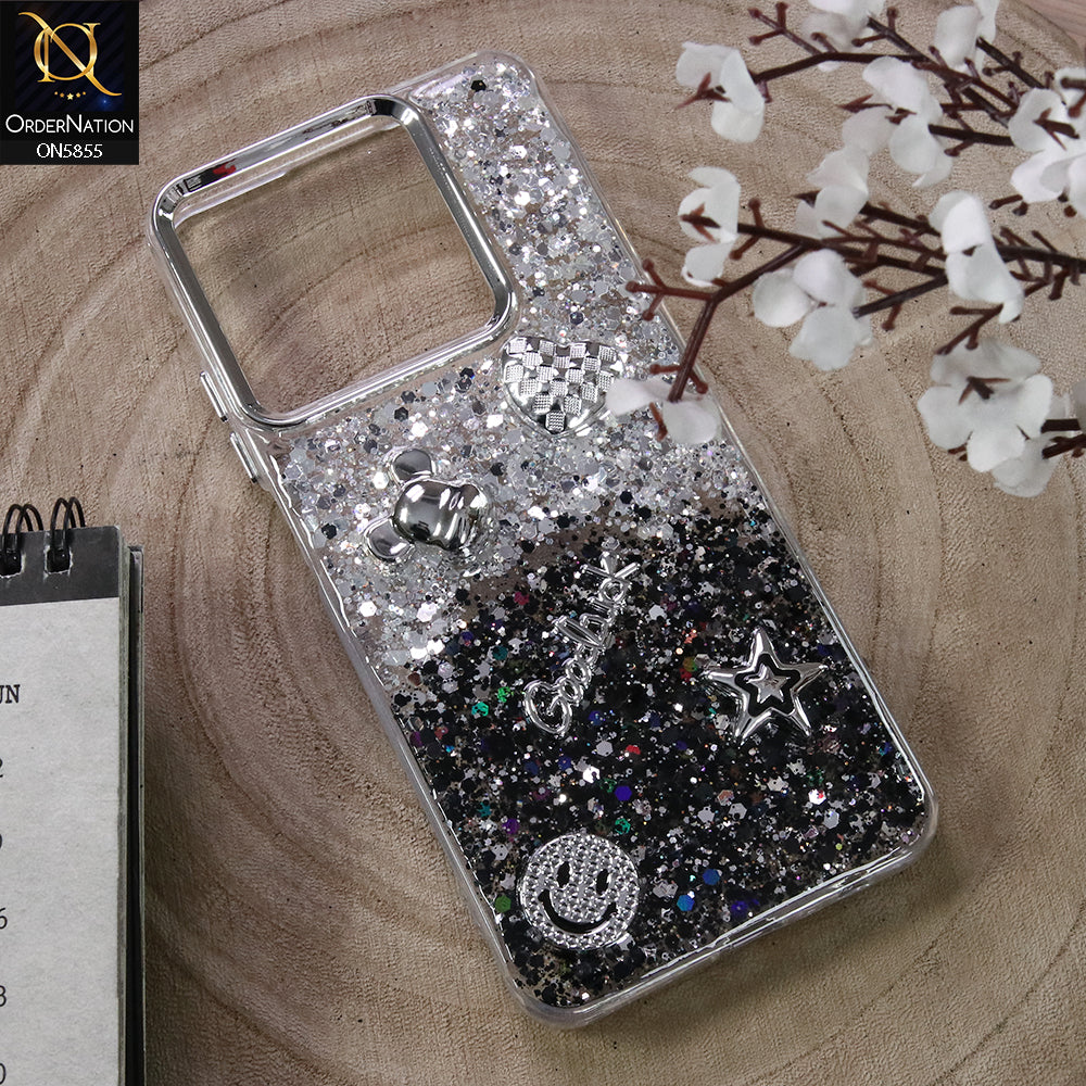 Realme Note 70T Cover - Design4 - New Cool 3D Goodluck Trendy Dual Sides Glitter Shiny Case (Glitter Doesn`t Move)