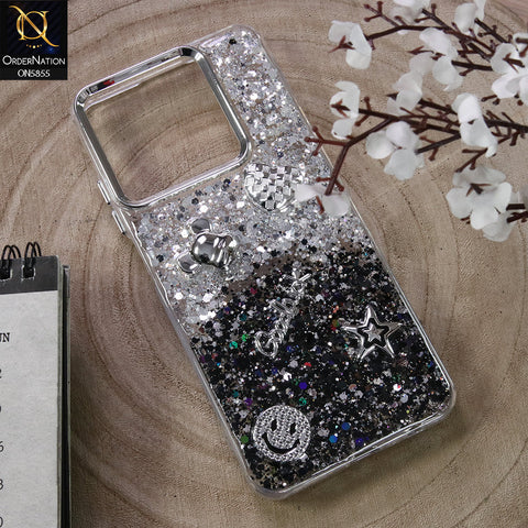 Realme Note 70T Cover - Design4 - New Cool 3D Goodluck Trendy Dual Sides Glitter Shiny Case (Glitter Doesn`t Move)