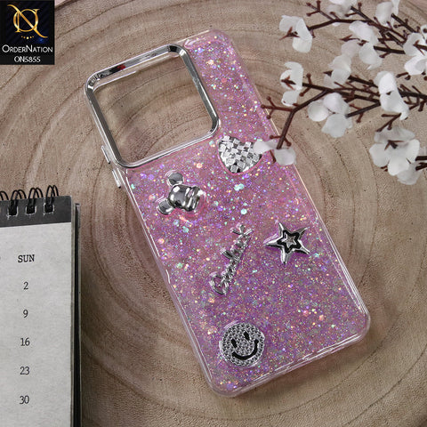 Realme Note 70 Cover - Design5 - New Cool 3D Goodluck Trendy Dual Sides Glitter Shiny Case (Glitter Doesn`t Move)