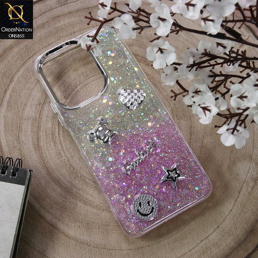 Xiaomi Redmi Note 13R Cover - Design3 - New Cool 3D Goodluck Trendy Dual Sides Glitter Shiny Case (Glitter Doesn`t Move)