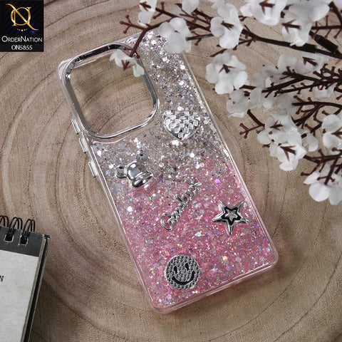 Infinix Smart 8 Cover - Design7 - New Cool 3D Goodluck Trendy Dual Sides Glitter Shiny Case (Glitter Doesn`t Move)