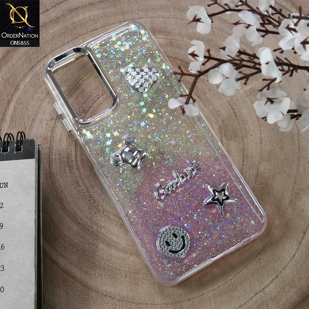 Oppo A55s Cover - Design3 - New Cool 3D Goodluck Trendy Dual Sides Glitter Shiny Case (Glitter Doesn`t Move)