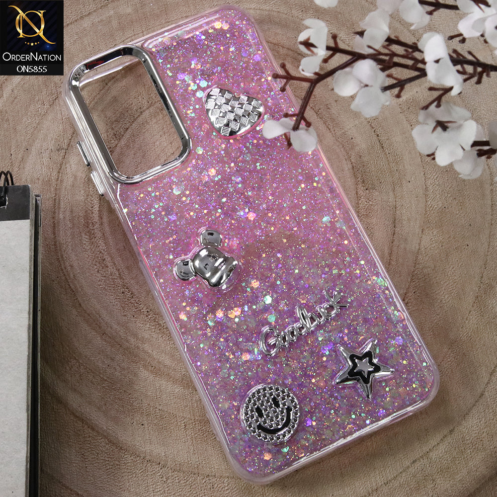 Xiaomi Redmi 13C Cover - Design5 - New Cool 3D Goodluck Trendy Dual Sides Glitter Shiny Case (Glitter Doesn`t Move)